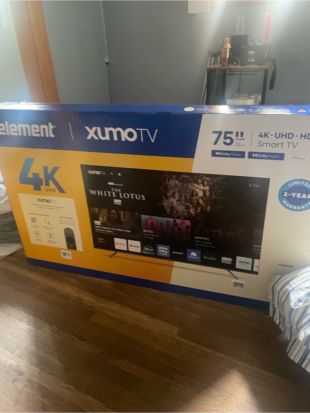 Element XumoTV 75" 4K UHD Smart TV - Blue/Yellow Packaging